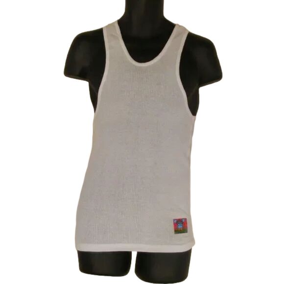 KEITH HARING Tank top, M, White, Sm Square art/Hem, Mouse Man/Money - Picture 1 of 8